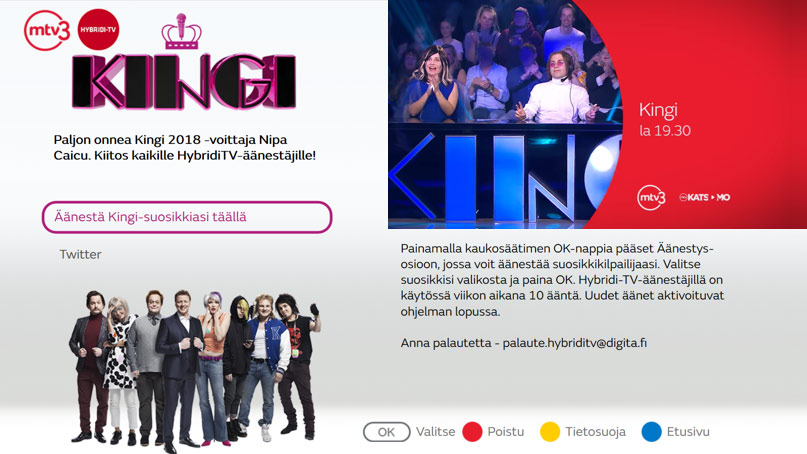 HbbTV program related SmartTV app