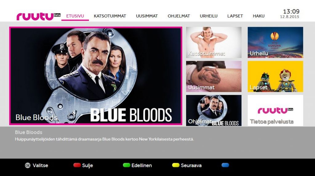 Ruutu service main view